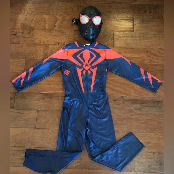 Marvel Other - Black Spider Man Miles Morales Costume with premium Mask Kids Size 8